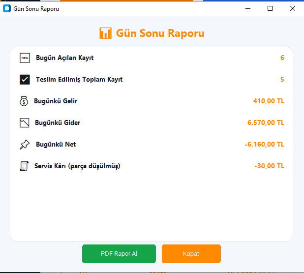 Gün Sonu Raporu
